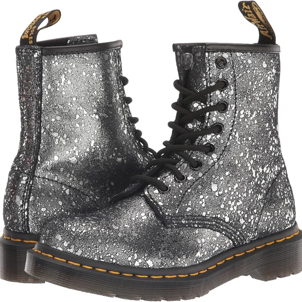 DR. MARTENS 1460 METALLIC SPLATTER SUEDE LACE UP BOOTS Size 8